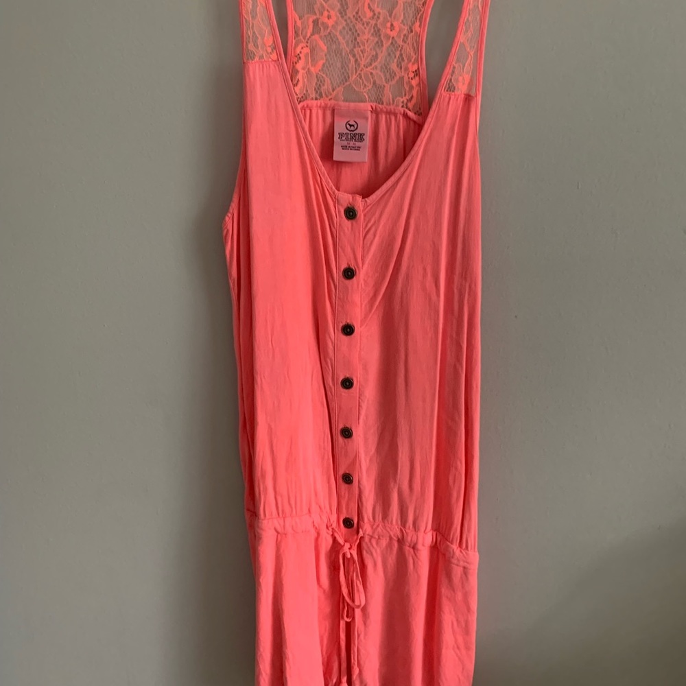 Victoria’s Secret—PINK bright coral pink romper